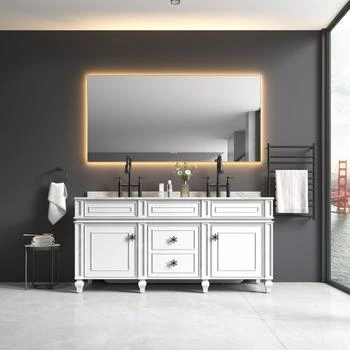 Simplie Fun | 60x 36Inch LED Mirror Bathroom Vanity Mirror,商家Premium Outlets,价格¥2923