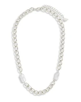 Sterling Forever | Genuine Pearl Chain Necklace, 16"-18" 满$100减$25, 满减