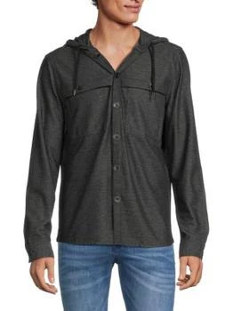 推荐Banya Linen Blend Hooded Shirt Jacket商品
