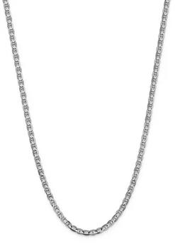 商品Men's 14K White Gold 4.5 Millimeter Concave Anchor Chain Necklace图片