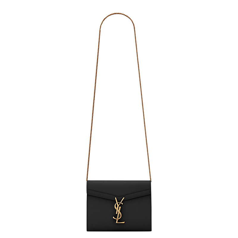 Yves Saint Laurent | SAINT LAURENT PARIS/圣罗兰 CASSANDRA系列 黑色粒面压花皮革链条钱包商品图片,7.5折×额外9.3折, 包邮包税, 额外九三折
