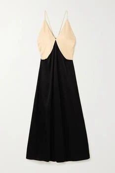 Totême | 双色斜纹布超长连衣裙  - DK36 6.0折×额外9.7折, 额外九七折