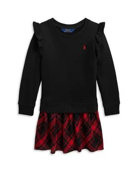 推荐Girls' Plaid & Fleece Sweatshirt Dress - Little Kid商品