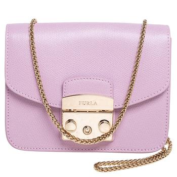 furla metropolis评价, [二手商品] Furla | Furla Lavender Leather Mini Metropolis Chain Crossbody Bag商品图片 