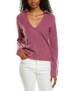 商品Vince | Vince Brushed V-Neck Polo Alpaca & Wool-Blend Sweater,商家Premium Outlets,价格¥642图片