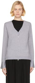 3.1 Phillip Lim | Grey Double Face Wool Zip-Up Cardigan商品图片,