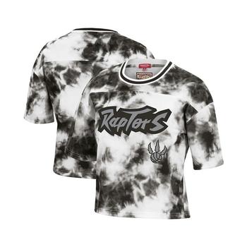 Mitchell and Ness | Women's Black and White Toronto Raptors Hardwood Classics Tie-Dye Cropped T-shirt商品图片,