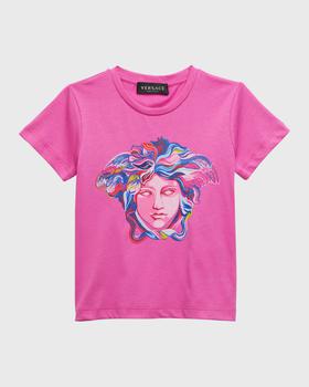 推荐Girl's Multicolor Medusa Head Graphic T-Shirt, Size 4-6商品