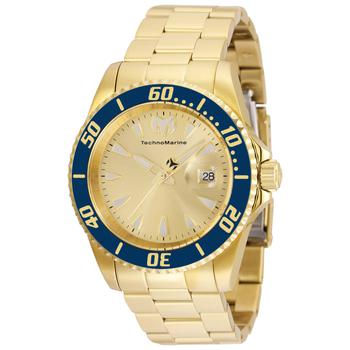 推荐TechnoMarine Men's TM-220121 Sea 42mm Gold Dial Stainless Steel Watch商品