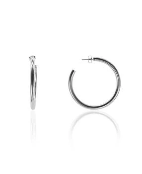 OMA THE LABEL | Liv 2" Medium Hoops in White Gold- Plated Brass, 50mm,商家Macy's,价格¥388