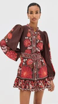 Farm Rio | Gigi Tapestry Brown Mini Dress,商家Shopbop CN,价格¥917