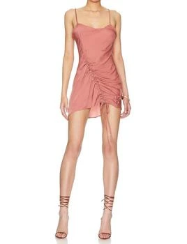 Free People | Be My Mini Ruched Slip Dress In Wind Blush,商家Premium Outlets,价格¥398