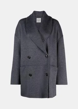 推荐Toteme Grey Double-Breasted Wool Jacket商品