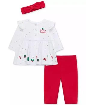 Little Me | Baby Girls Cotton My 1st Christmas Tunic, Headband & Leggings, 3 Piece Set,商家Macy's,价格¥221