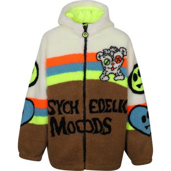 推荐Psychedelic moods eco fur logo jacket in white and brown商品