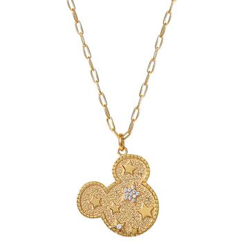 Disney | Cubic Zirconia Mickey Mouse Star 18" Pendant Necklace in 18k Gold-Plated Sterling Silver商品图片,3.5折