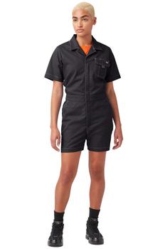 迪克斯, DICKIES | (FVR05RBKX) Ripstop Short Sleeve Coveralls - Rinsed Black商品图片 9.4折