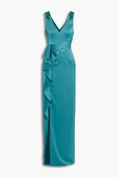 MARCHESA | Embellished ruffled satin-crepe gown,商家THE OUTNET US,价格¥884