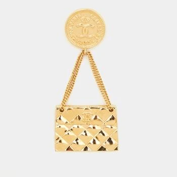 [二手商品] Chanel | Chanel Hanging Flap Bag Motif Gold Tone Pin Brooch,商家The Luxury Closet,价格¥3955