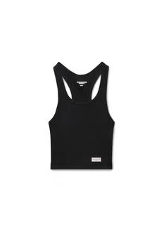 Alexander Wang | Cropped Racerback Tank In Ribbed Jersey 