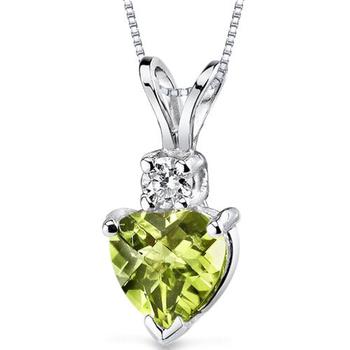 商品Peora | Peridot Pendant Necklace 14 Karat White Gold Heart,商家Verishop,价格¥1155图片