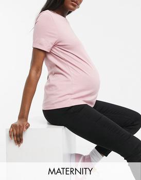 推荐Pieces Maternity cotton t-shirt in pink商品