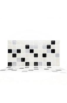 久光贴保质期, WALPLUS | Classic Black and White Mosaic Glossy 3D Sticker Tile - 30cm x 15cm (11.8" x 6") - 12-Piece in a pack商品图片 6.6折