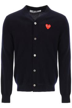 Comme des garcons play wool cardigan with heart patch product img