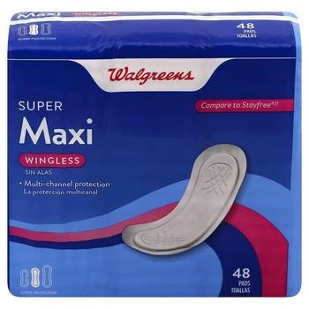 Walgreens | Maxi Pads, Overnight, Wingless Unscented,商家Walgreens,价格¥44