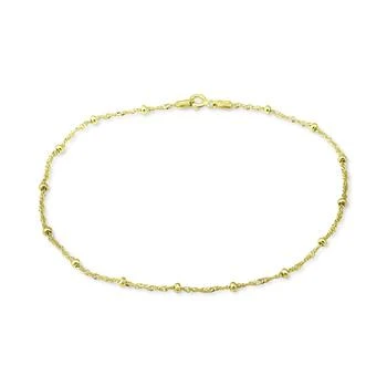 Giani Bernini | Beaded Singapore Link Ankle Bracelet in 18k Gold-Plated Sterling Silver, Created for Macy's 3.9折起×额外8折, 独家减免邮费, 额外八折