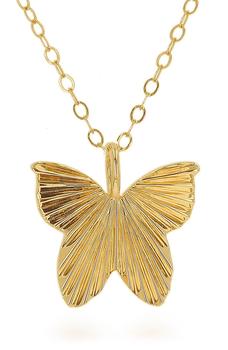 商品14K Yellow Gold Butterfly Pendant Necklace图片