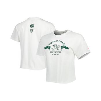 商品League Collegiate Wear | Women's White Notre Dame Fighting Irish Guinness Clothesline Cropped T-shirt,商家Macy's,价格¥308图片
