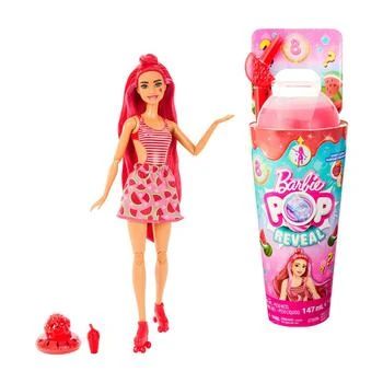 Pop Reveal Fruit Series Watermelon Crush Doll, 8 Surprises Include Pet, Slime, Scent & Color Change