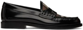 Burberry | Black & Brown Check Loafers 