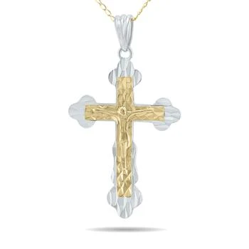 Monary | 10K Yellow Gold Two Tone Etched Cross Pendant Necklace,商家Premium Outlets,价格¥1453