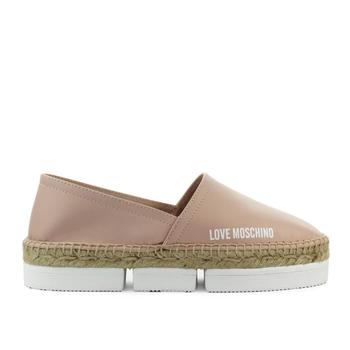 Love Leather, Love Moschino | LOVE MOSCHINO POWDER PINK LEATHER ESPADRILLE商品图片 8折