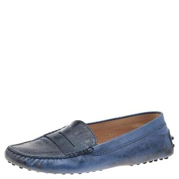 [二手商品] Tod's | Tod's Blue Karung Gommino Slip On Loafers Size 37.5商品图片,2.7折