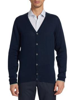 Saks Fifth Avenue | Slim Fit Lightweight Cotton Cardigan商品图片,2.5折