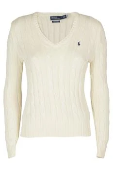 Ralph Lauren | Polo Ralph Lauren Kimberly Cable-Knitted V-Neck Jumper,商家Cettire,价格¥1149