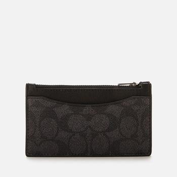 coach山茶花男包, Coach | Coach Men's Zip Card Case In Signature Canvas - Charcoal商品图片 额外8折, 额外八折