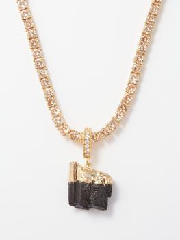 推荐Tourmaline, crystal & 18kt gold-plated necklace商品