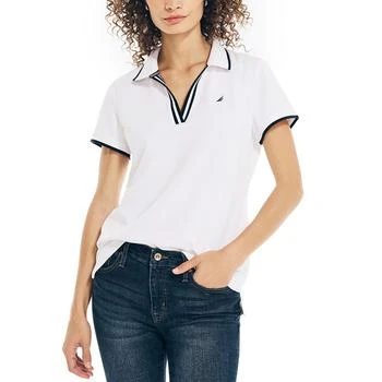 推荐Women's Crafted Ocean Split-Neck Polo Top商品