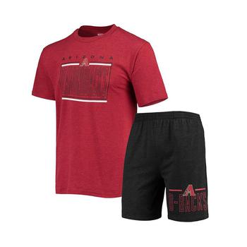 商品Men's Black, Red Arizona Diamondbacks Meter T-shirt and Shorts Sleep Set图片