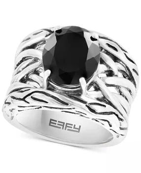 Effy | EFFY® Onyx Openwork Woven Ring in Sterling Silver,商家Macy's,价格¥1257