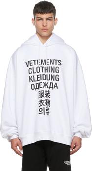 Vetements | 白色棉质连帽衫商品图片,5.5折