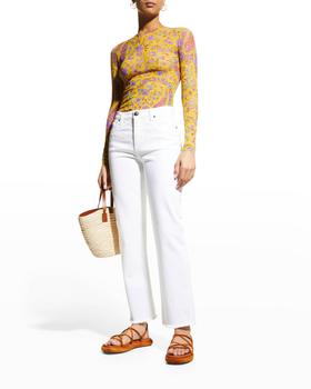 product Floral-Print Mesh Long-Sleeved T-Shirt image