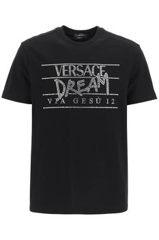 男士休闲范思哲t恤, Versace | Versace crystal dream logo t-shirt商品图片 5.5折