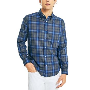 Nautica | Men's Classic-Fit Long-Sleeve Plaid Poplin Shirt商品图片,7.9折×额外8折, 额外八折