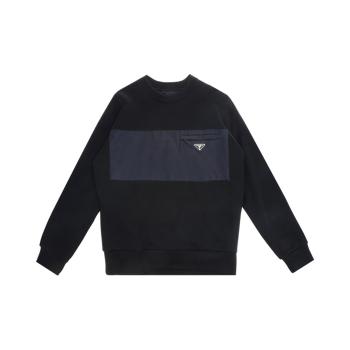 Prada | PRADA 男士海军蓝达呢卫衣 UJL096-1R4H-F083Q商品图片,满$100享9.5折, 满折