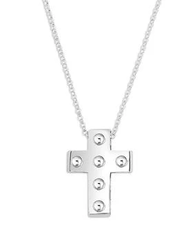 Roberto Coin | 18K White Gold Pois Moi Mini Cross Pendant Necklace, 16-18",商家Bloomingdale's,价格¥5088